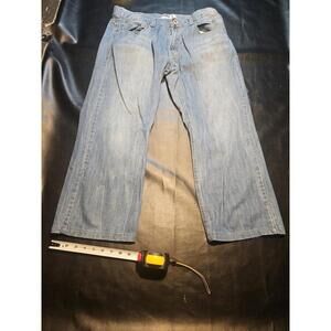 Helix N56 38x30 Y2k Relaxed Straight Men's Blue Jeans